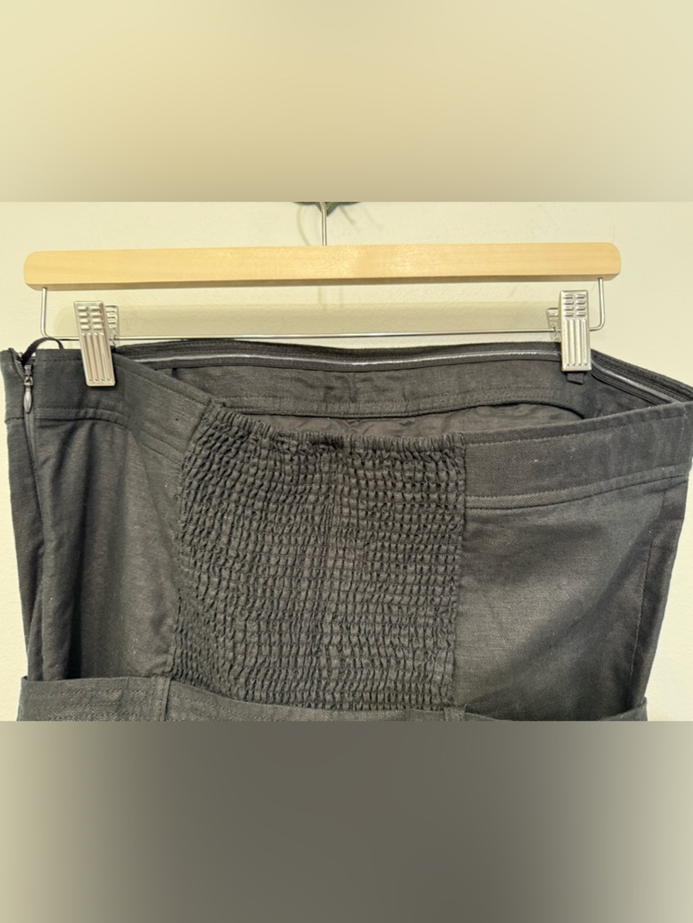 Gap Black Linen Cotton Cargo Jumpsuit Wide Leg Strapless Women’s Medium NEW - Picture 6 of 11